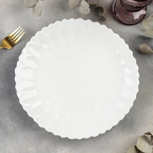 Тарелка обеденная Magistro "Цветок", 252 см, цвет белый