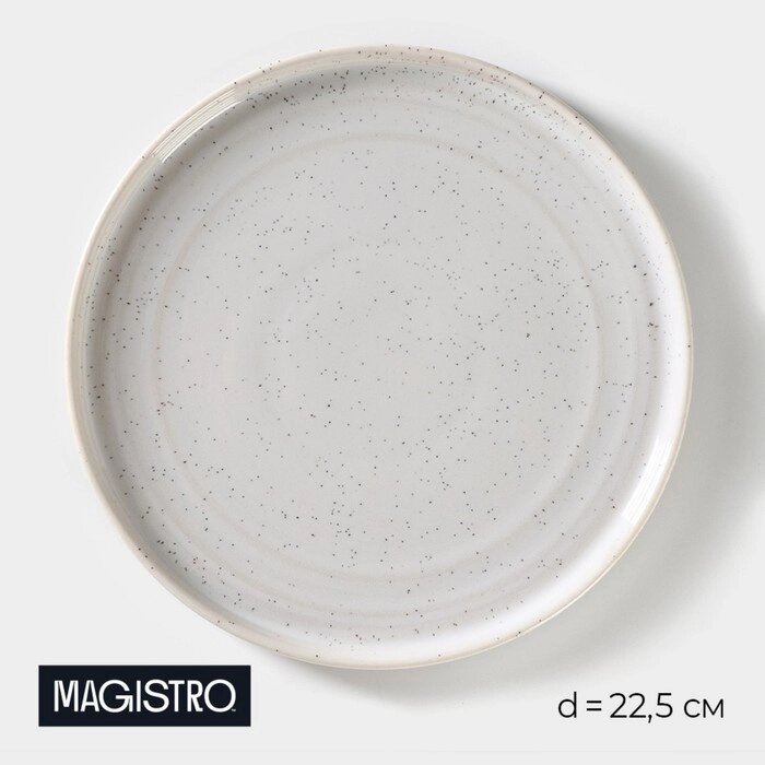 Тарелка обеденная Magistro Urban, 22,52,2 см, цвет белый с чёрным от компании Интернет-гипермаркет «MOLL» - фото 1