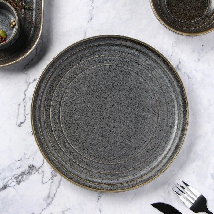 Тарелка обеденная Magistro Urban, 222,5 см, цвет серый от компании Интернет-гипермаркет «MOLL» - фото 1