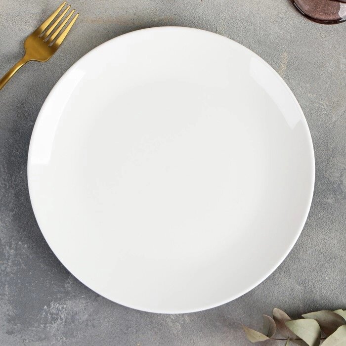 Тарелка обеденная с утолщённым краем Wilmax, d=25,5 см, цвет белый от компании Интернет-гипермаркет «MOLL» - фото 1