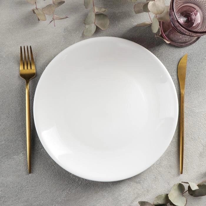 Тарелка обеденная White Label, d=25 см, цвет белый от компании Интернет-гипермаркет «MOLL» - фото 1