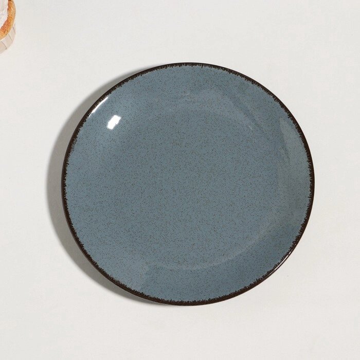 Тарелка "Pearl", d=21 см, синяя, фарфор от компании Интернет-гипермаркет «MOLL» - фото 1