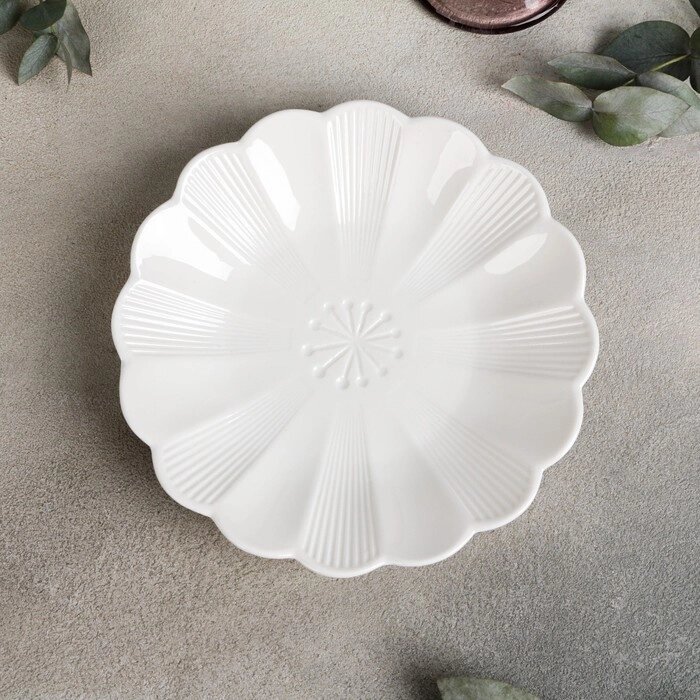 Тарелка пирожковая Magistro "Ромашка", 18,5 см, фарфор, цвет белый от компании Интернет-гипермаркет «MOLL» - фото 1