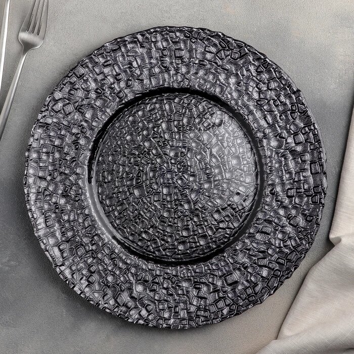 Тарелка подстановочная Magistro "Кринкл", d=33 см, цвет серый от компании Интернет-гипермаркет «MOLL» - фото 1