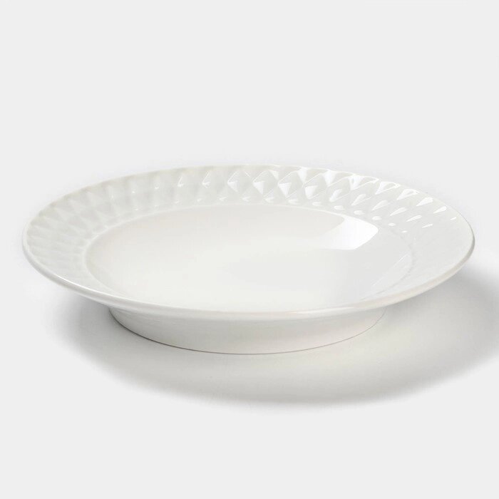 Тарелка суповая Magistro "Блик", d=23 см, цвет белый от компании Интернет-гипермаркет «MOLL» - фото 1