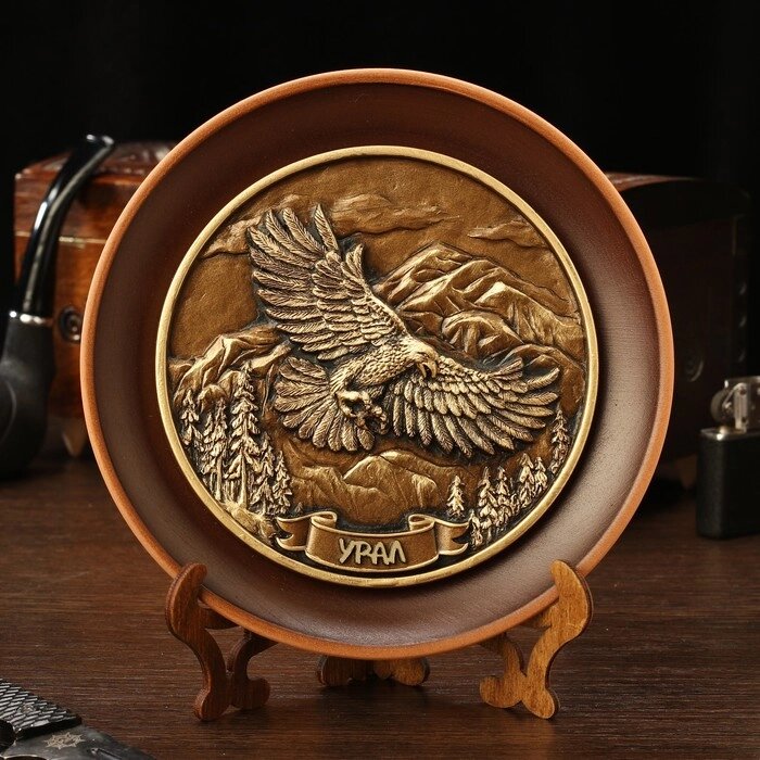 Тарелка сувенирная "Орёл", керамика, гипс, d=16 см от компании Интернет-гипермаркет «MOLL» - фото 1