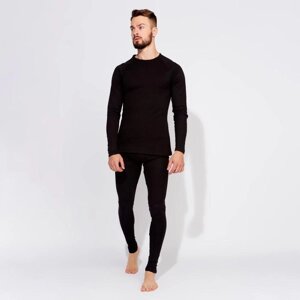 Термо комплект мужской (джемпер, брюки) цвет чёрный, р-р 54
