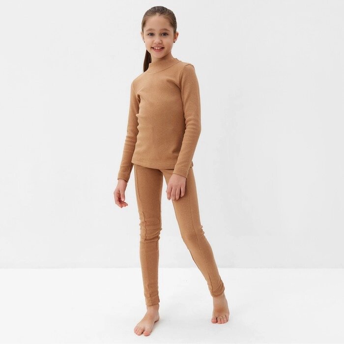 Термобелье для девочки (лонгслив, легинсы) цвет бежевый, рост 104 от компании Интернет-гипермаркет «MOLL» - фото 1