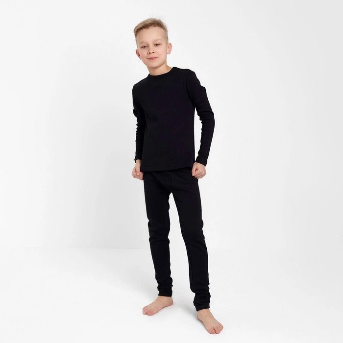 Термобелье для мальчика (лонгслив, легинсы) цвет чёрный, рост 128 от компании Интернет-гипермаркет «MOLL» - фото 1