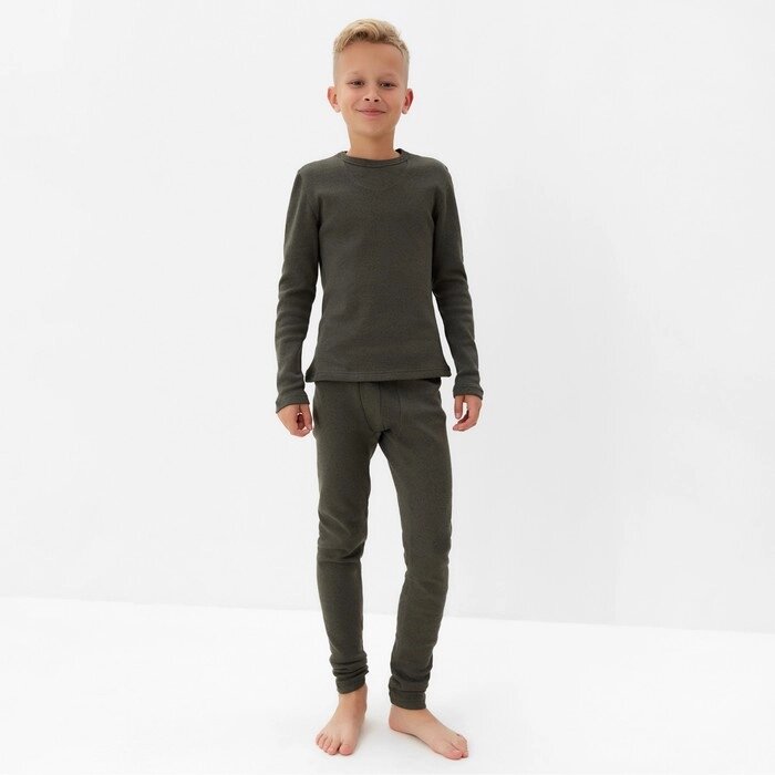 Термобелье для мальчика (лонгслив, легинсы) цвет хаки, рост 104 от компании Интернет-гипермаркет «MOLL» - фото 1