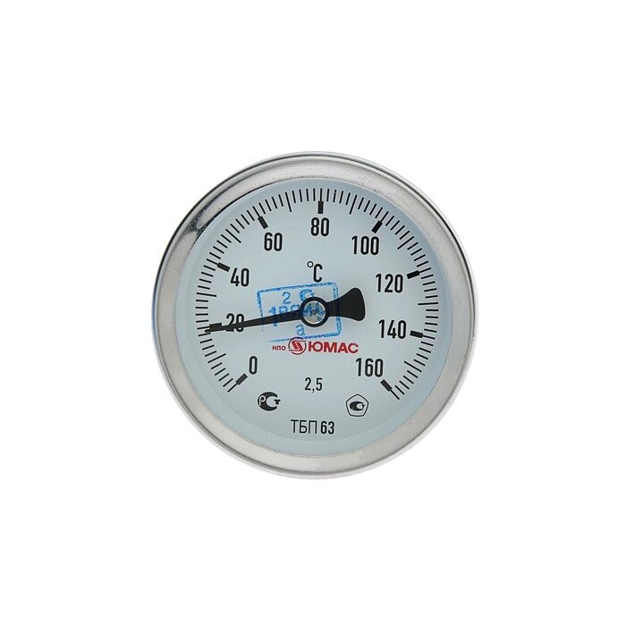 Термометр биметаллический, 150°C, с погружной гильзой 60 мм от компании Интернет-гипермаркет «MOLL» - фото 1