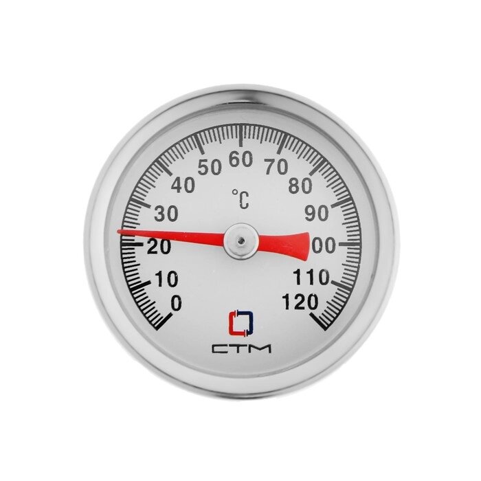 Термометр биметаллический "СТМ" CTT14D40, d=40 мм, 120°C, с погружной гильзой от компании Интернет-гипермаркет «MOLL» - фото 1
