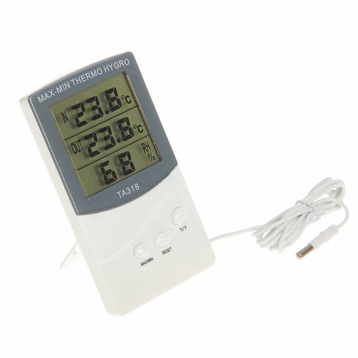 Термометр LuazON LTR-07, электронный, 2 датчика температуры, датчик влажности, белый от компании Интернет-гипермаркет «MOLL» - фото 1