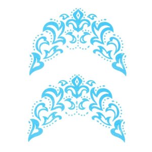 Термонаклейка "Морозный узор", синяя с серебром, набор 6 шт.