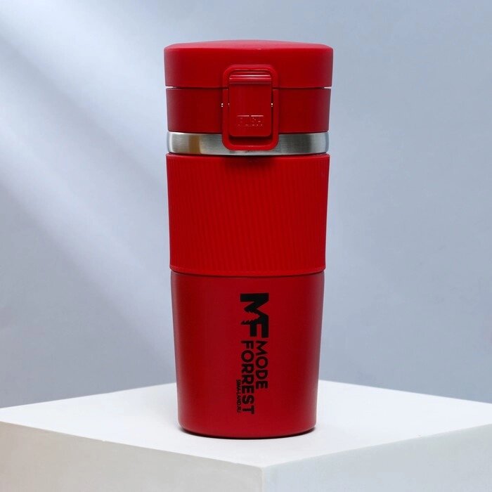 Термостакан с кнопкой "MODE FORREST", 380 мл, цвет красный от компании Интернет-гипермаркет «MOLL» - фото 1