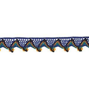 Тесьма "Уголки", 2 см, намотка 25 м, цвет синий