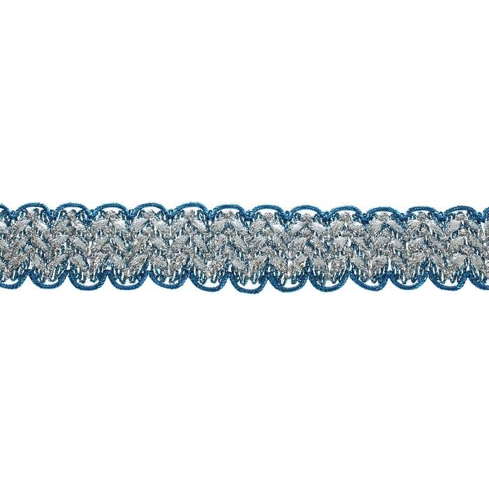 Тесьма волной, голубая с серебром, в рулоне 10 м от компании Интернет-гипермаркет «MOLL» - фото 1