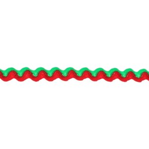 Тесьма Змейка красно-зеленая ширина 0,8 см, по 50 м