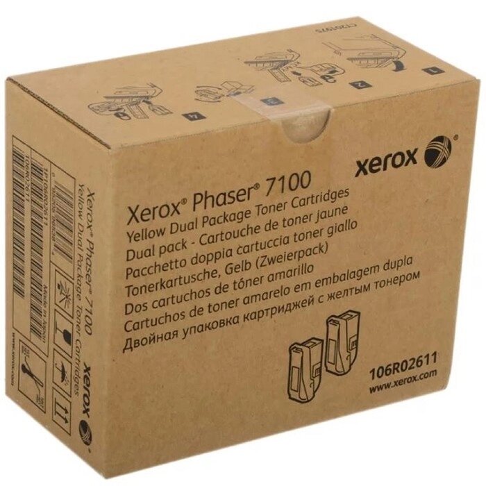 Тонер Картридж Xerox 106R02611 желтый для Xerox Ph 7100 (9000стр.) от компании Интернет-гипермаркет «MOLL» - фото 1