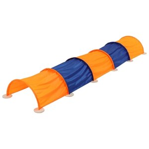Тоннель для подлезания 5 секций, h-40 см L-3,5 м шаг-0,7 м, цвет синий/оранжевый