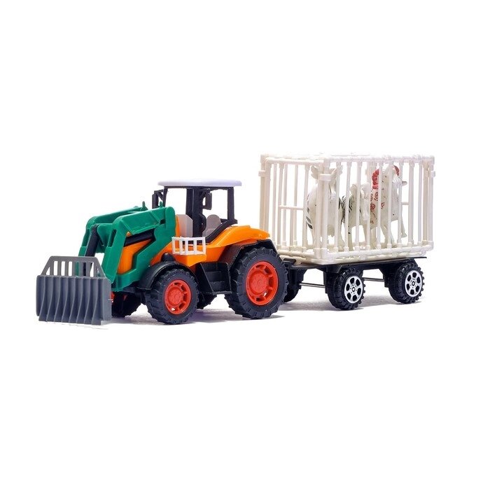Трактор инерционный "Фермер", с прицепом и животными, МИКС от компании Интернет-гипермаркет «MOLL» - фото 1