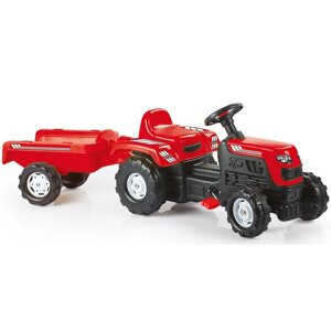 Трактор на педалях с прицепом, цвет красный 8146