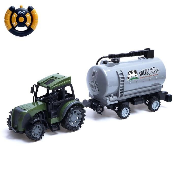 Трактор радиоуправляемый "Фермер" с цистерной, работает от батареек, цвет зелёный от компании Интернет-гипермаркет «MOLL» - фото 1