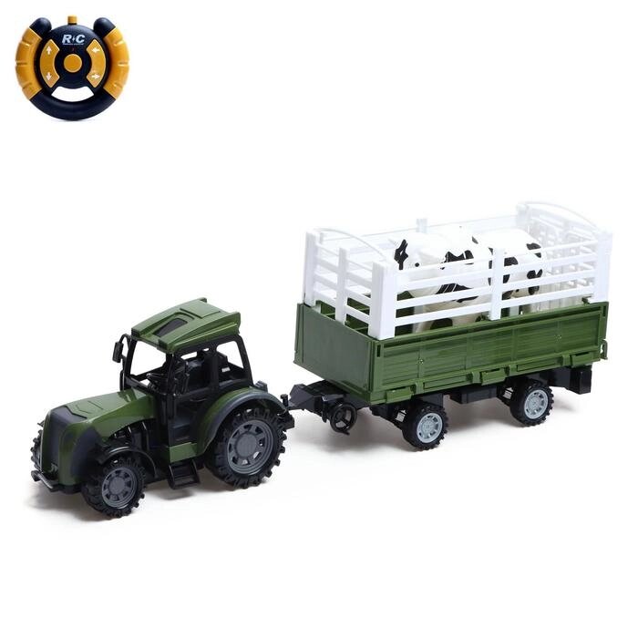 Трактор радиоуправляемый "Фермер" с прицепом и животным, работает от батареек, МИКС от компании Интернет-гипермаркет «MOLL» - фото 1
