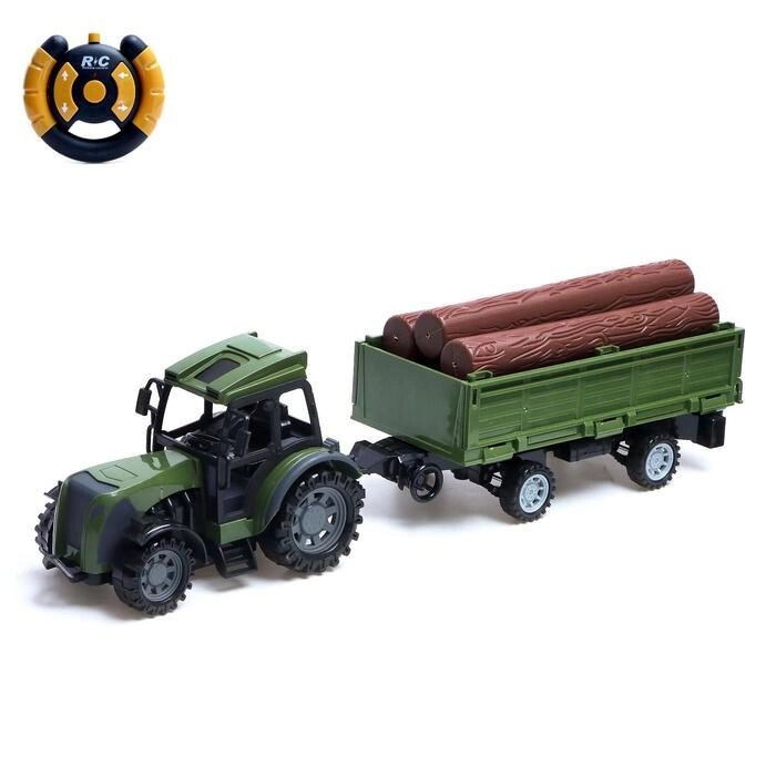 Трактор радиоуправляемый "Фермер" с прицепом, работает от батареек, цвет зелёный от компании Интернет-гипермаркет «MOLL» - фото 1