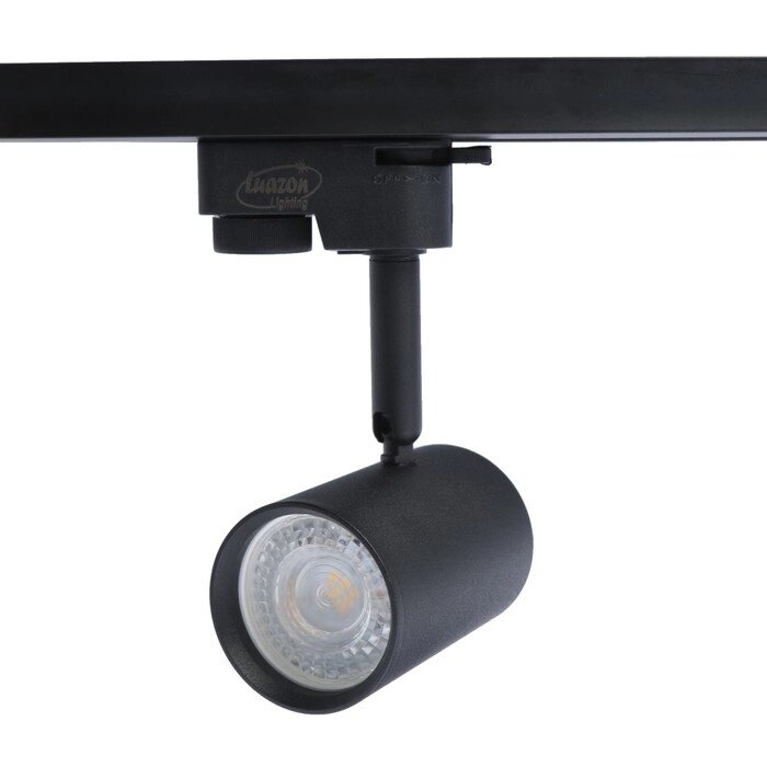 Трековый светильник Luazon Lighting под лампу Gu10, цилиндр, корпус черный от компании Интернет-гипермаркет «MOLL» - фото 1