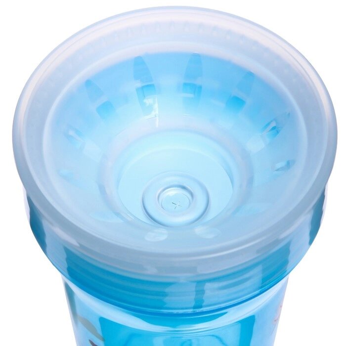 Тренировочный поильник-стакан 2 в 1, непроливайка 360 градусов, 250 мл, от 12 мес., цвет голубой от компании Интернет-гипермаркет «MOLL» - фото 1