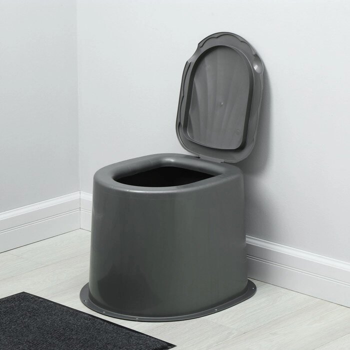 Туалет дачный, h = 35 см, без дна, с отверстиями для крепления к полу, серый от компании Интернет-гипермаркет «MOLL» - фото 1