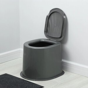 Туалет дачный, h = 35 см, без дна, с отверстиями для крепления к полу, серый