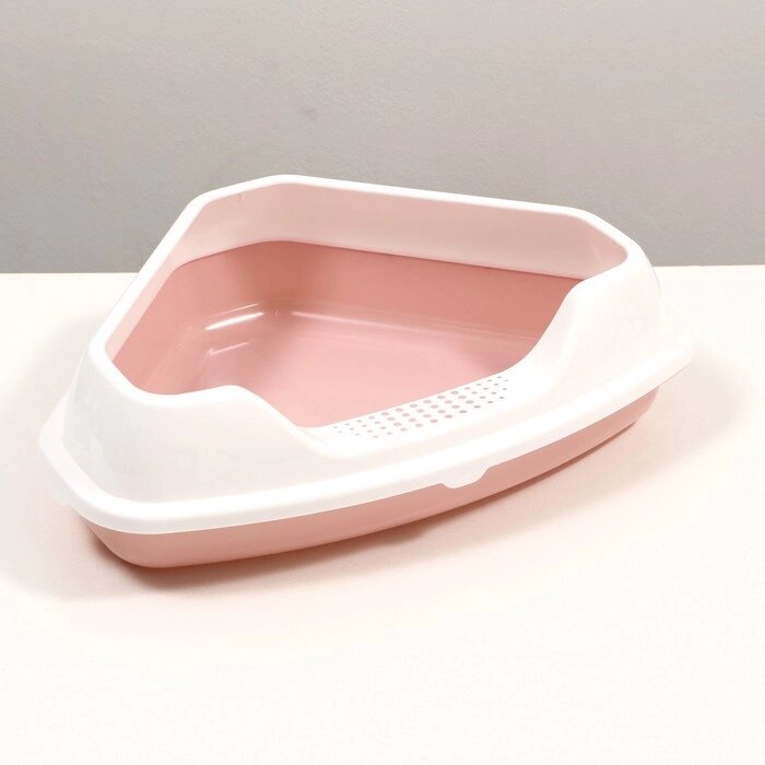 Туалет угловой с рамкой Лекси", 55,5 х 41,5 х 15 см,  розовый от компании Интернет-гипермаркет «MOLL» - фото 1
