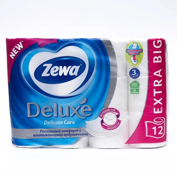 Туалетная бумага Zewa Deluxe Delicate Care, 3 слоя, 12 шт. от компании Интернет-гипермаркет «MOLL» - фото 1