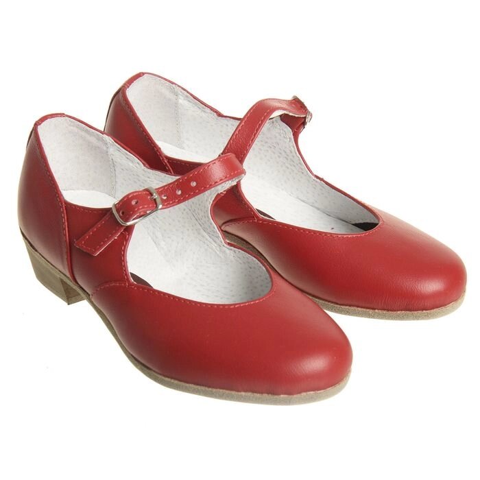 Туфли народные женские, длина по стельке 18,5 см, цвет красный от компании Интернет-гипермаркет «MOLL» - фото 1
