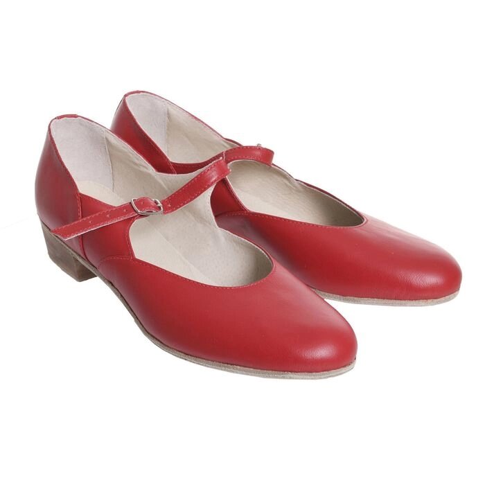 Туфли народные женские, длина по стельке 23,5 см, цвет красный от компании Интернет-гипермаркет «MOLL» - фото 1