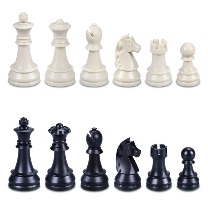 Турнирные шахматные фигуры Leap, 34 шт, король 9.5 см, королева 8.5 см, пешка 5 см, без поля от компании Интернет-гипермаркет «MOLL» - фото 1