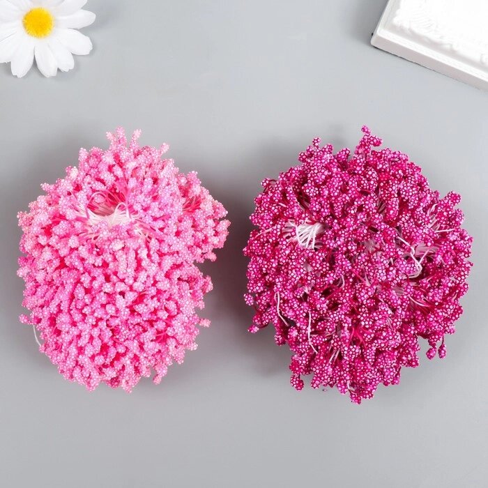 Тычинки для цветов "Капельки пузырьковые фуксия" 4х7 мм набор 700 шт длина 6,5 см от компании Интернет-гипермаркет «MOLL» - фото 1