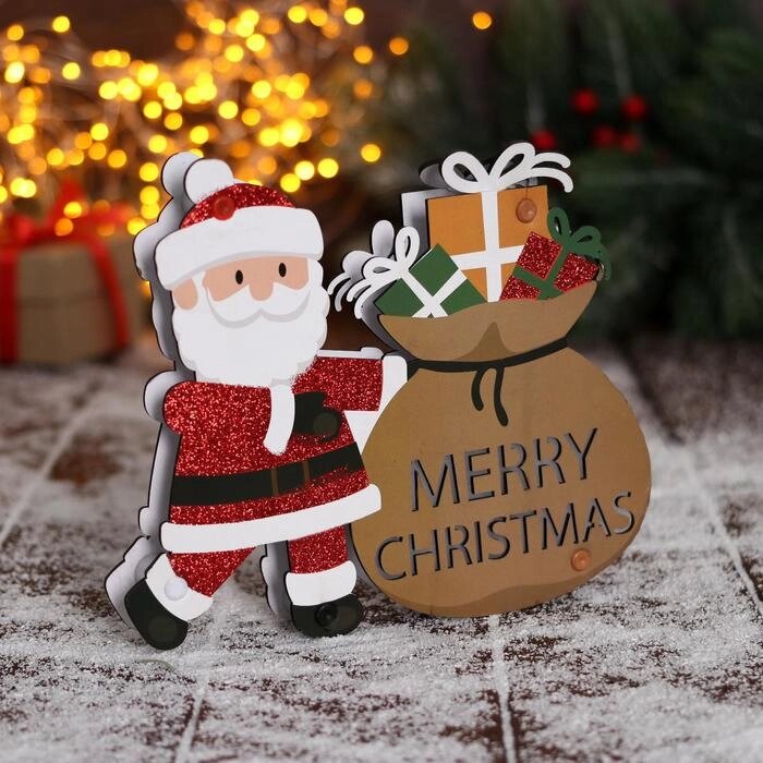 Украшение ёлочное "Дед Мороз с мешком подарков" 19х16 см от компании Интернет-гипермаркет «MOLL» - фото 1