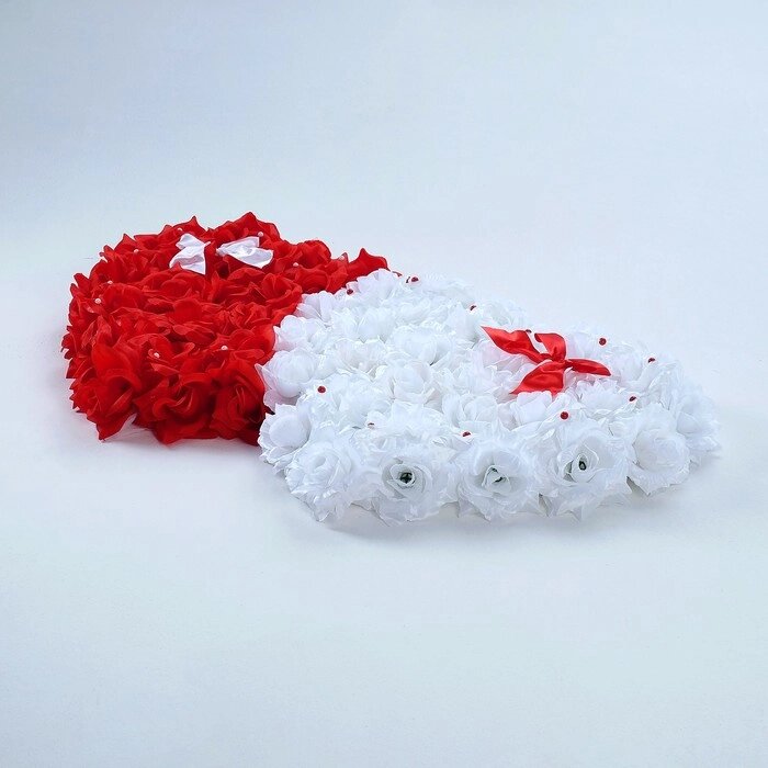 Украшение на авто "Сердца", 52х90х5 см, бело-красное от компании Интернет-гипермаркет «MOLL» - фото 1