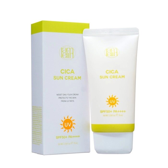 Успокаивающий солнцезащитный крем Lamelin Cica Sun Cream SPF50+, 70 мл от компании Интернет-гипермаркет «MOLL» - фото 1