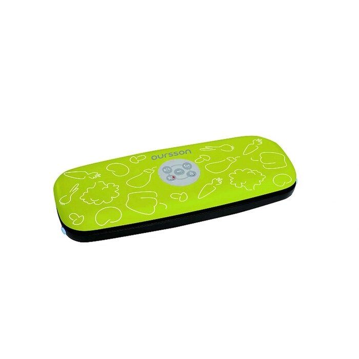Вакуумный упаковщик Oursson VS0434/GA, 85 Вт, 20х30 см, 5 пакетов+рулон в комплекте, зелёный от компании Интернет-гипермаркет «MOLL» - фото 1