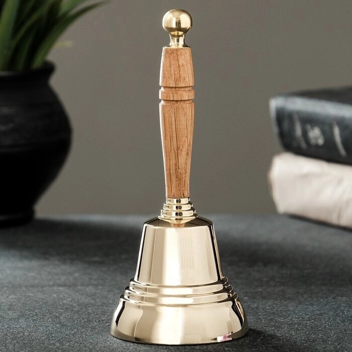 Валдайский колокольчик с деревянной ручкой, 7,1 см от компании Интернет-гипермаркет «MOLL» - фото 1