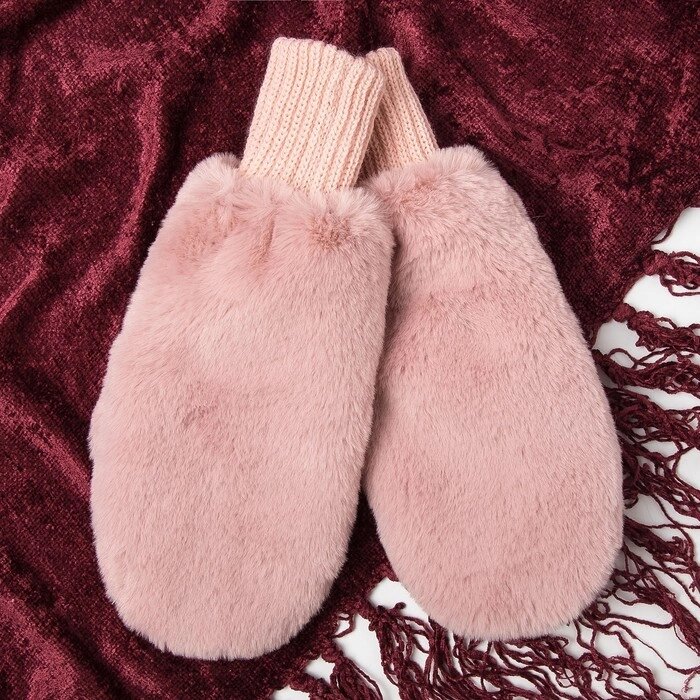 Варежки для девочки двойные, розовый/микс, размер 14 от компании Интернет-гипермаркет «MOLL» - фото 1