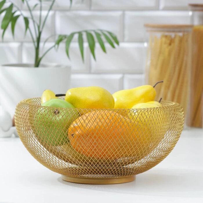 Ваза для фруктов "Сплетение", d=32 см, цвет бронзовый от компании Интернет-гипермаркет «MOLL» - фото 1