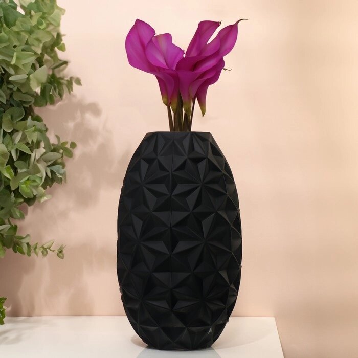 Ваза "Орхидея" из стекла, черная 35*20*20 см от компании Интернет-гипермаркет «MOLL» - фото 1