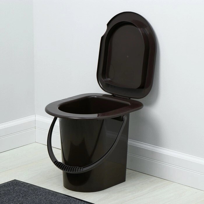 Ведро-туалет, 13 л, со съёмной ручкой, коричневое от компании Интернет-гипермаркет «MOLL» - фото 1