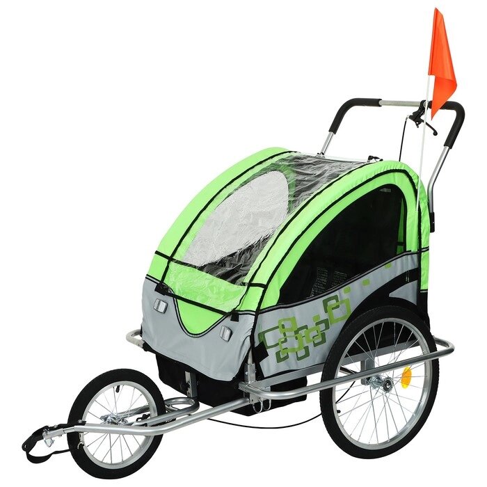 Велоприцеп, цвет зеленый от компании Интернет-гипермаркет «MOLL» - фото 1