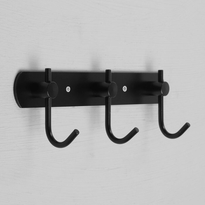 Вешалка с тремя крючками CAPPIO VC100, цвет черный от компании Интернет-гипермаркет «MOLL» - фото 1